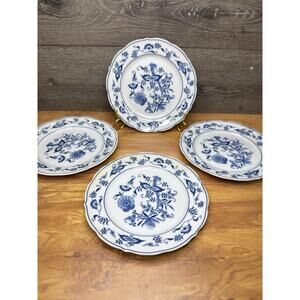 Vintage Blue Danube Japan Salad Plates 8.75”Blue Onion Design-set Of 4